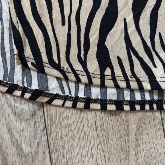 INC Zebra Print Shirtdress in Black and Tan Womens Medium Neutral Animal Print - Picture 8 of 15